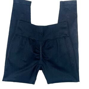 OQQ Black High Waisted Leggings Size M Seamless Stretch